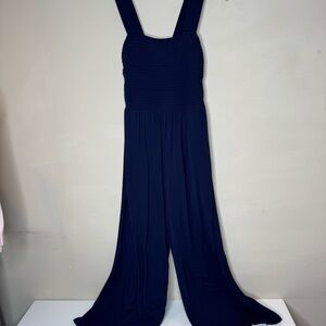 Loft Women's Jumpsuit small Blue Wide-Leg Jumpsuit